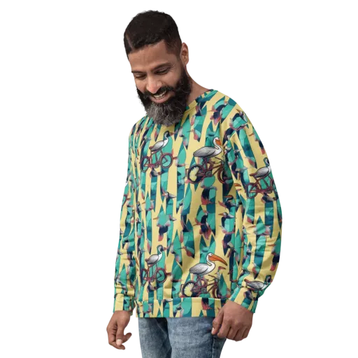 Teal Wings on a Sweatshirt