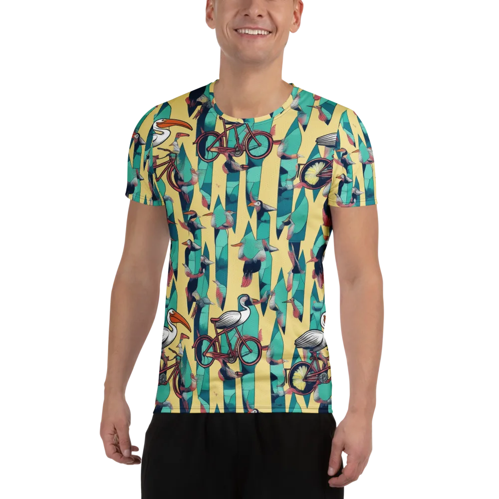 Teal Wings on Men's Athletic T-Shirt — Front