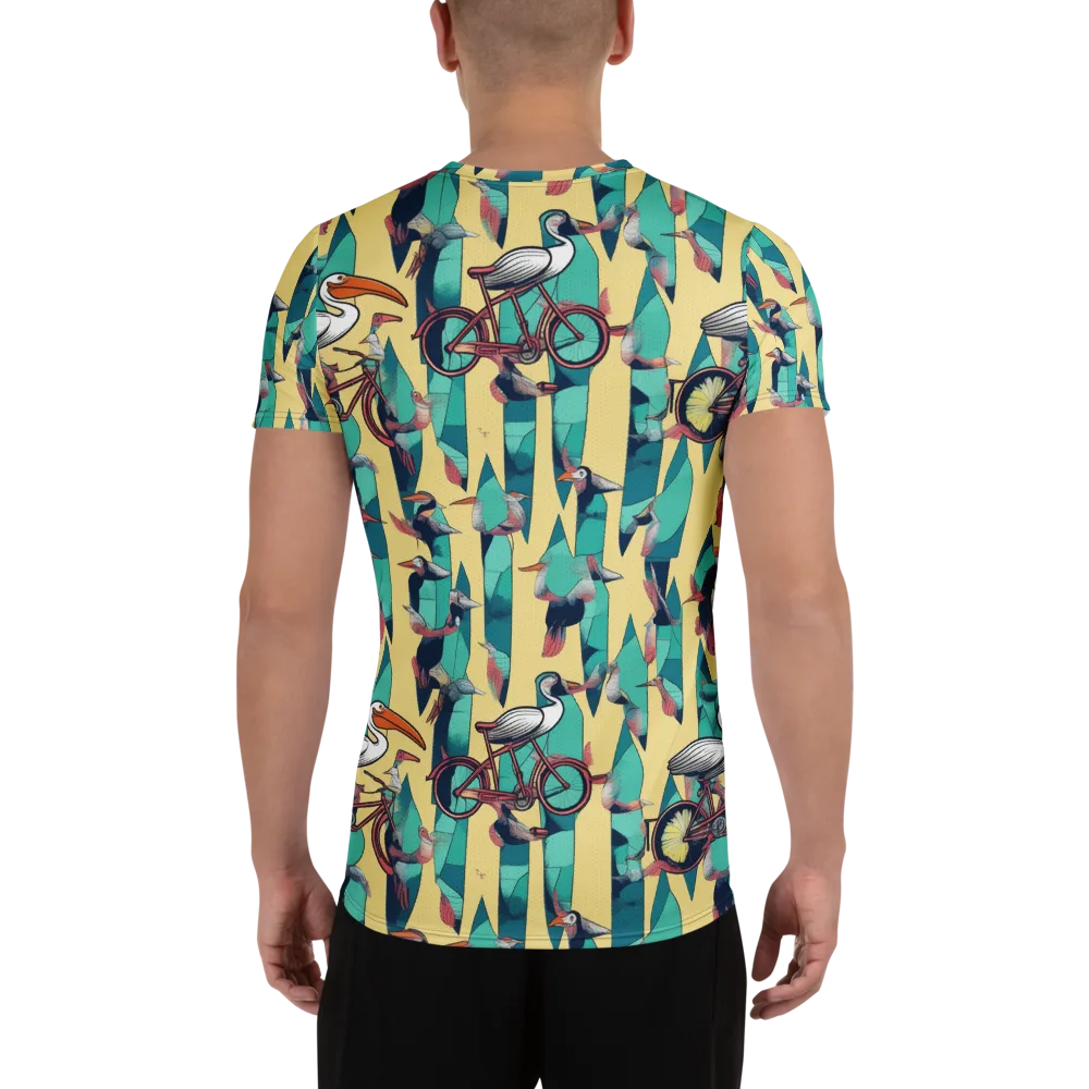 Teal Wings on Men's Athletic T-Shirt — Back