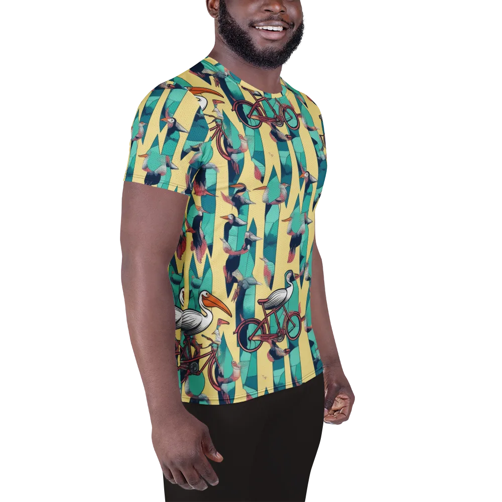 Teal Wings on Men's Athletic T-Shirt — Right
