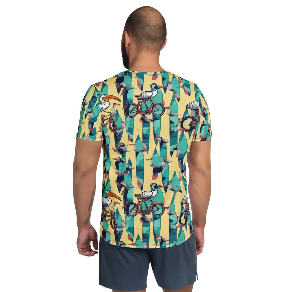 Teal Wings on Men's Athletic T-Shirt — Back