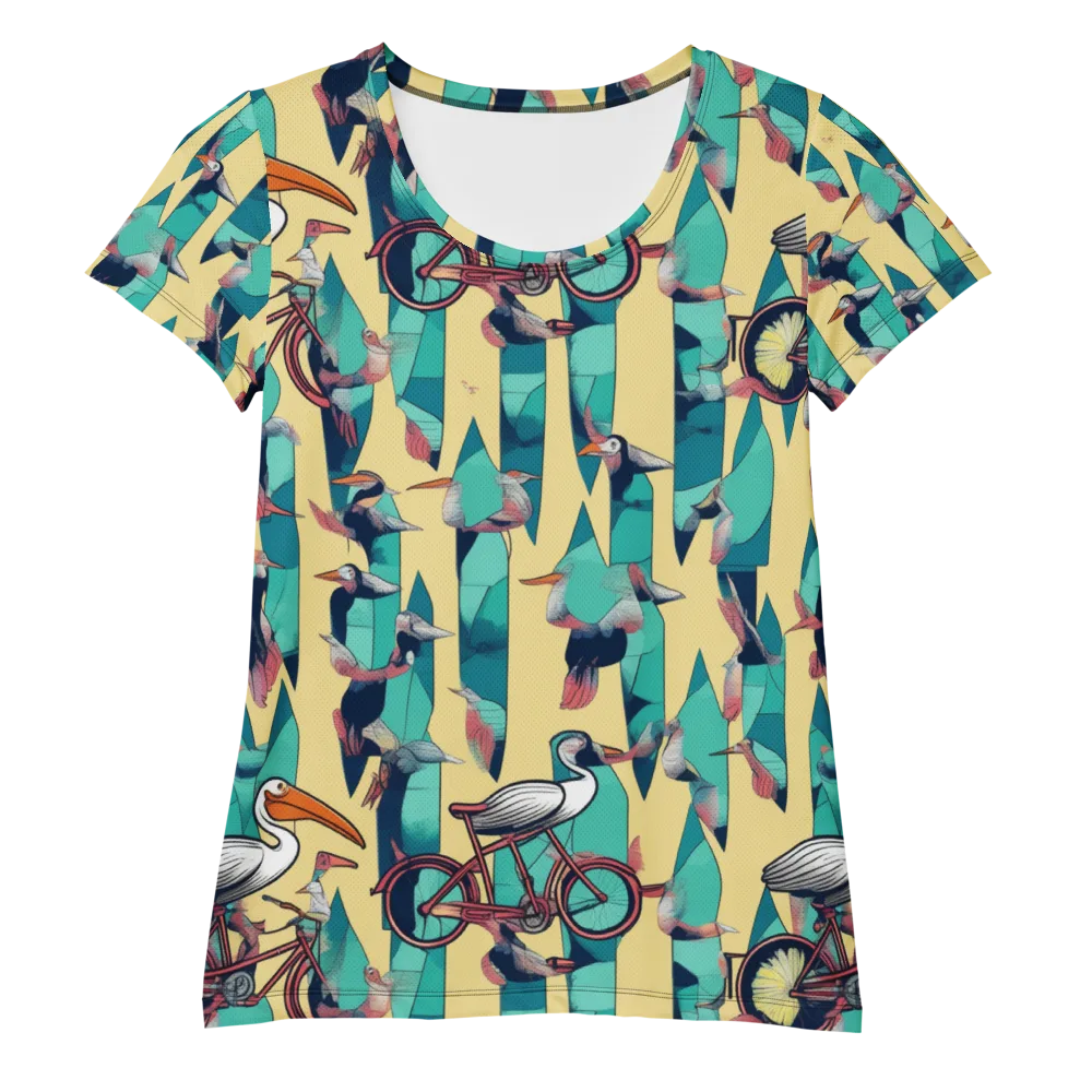 Teal Wings on Women's Athletic T-Shirt — Front