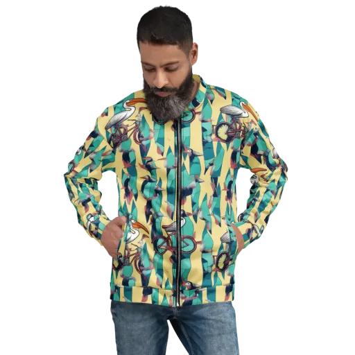 Teal Wings on a Bomber Jacket