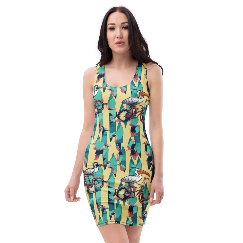 Teal Wings on Bodycon Dress — Front