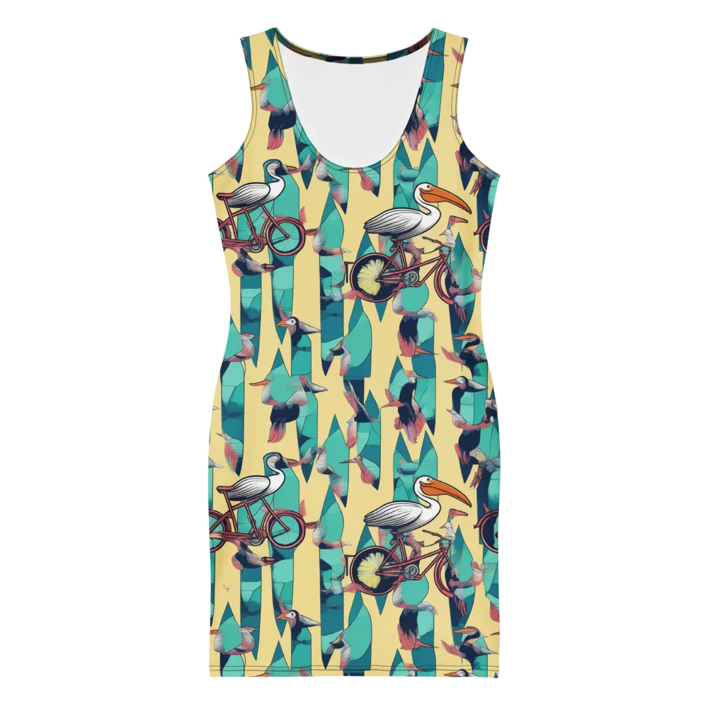 Teal Wings on Bodycon Dress — Front