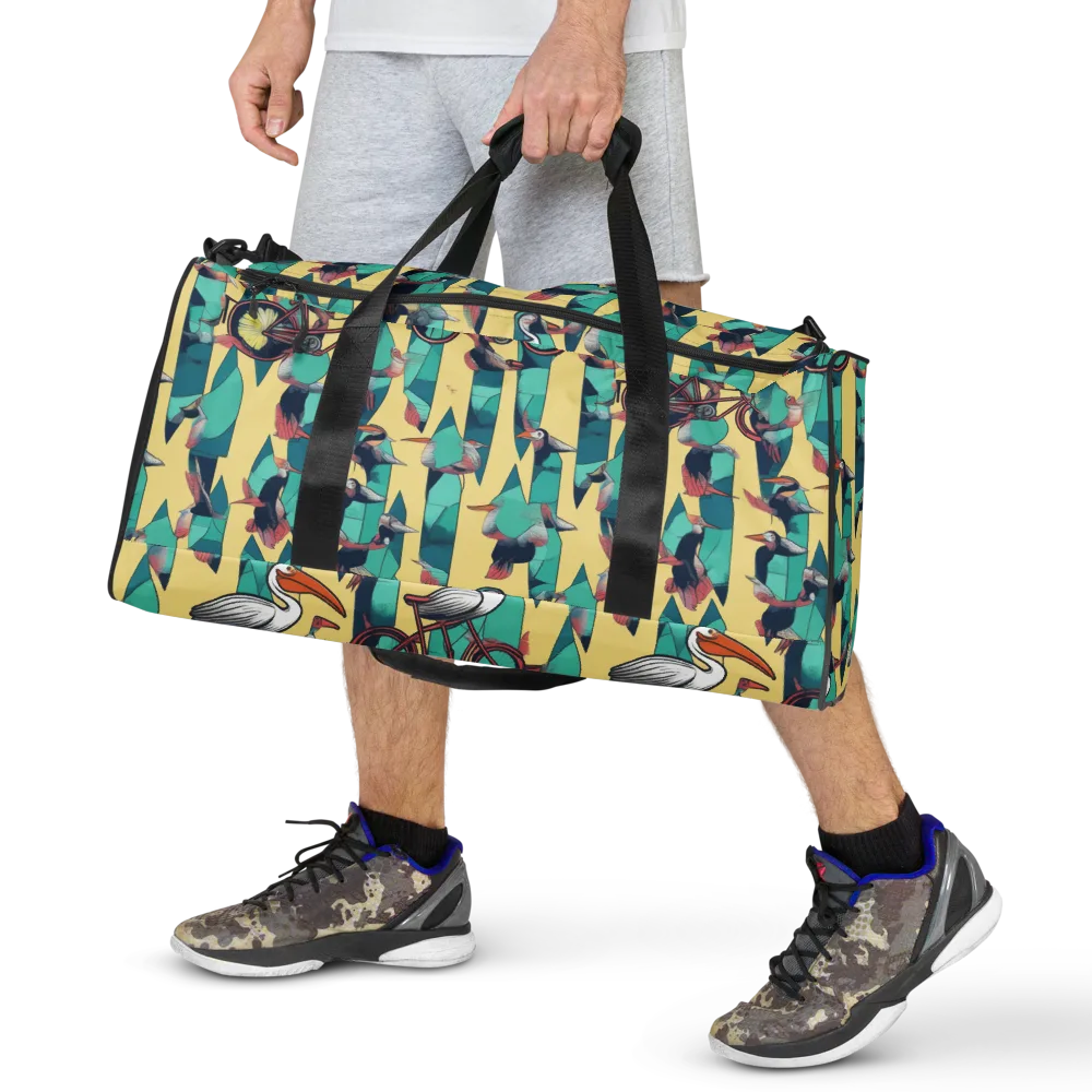 Teal Wings on Duffle Bag — Front