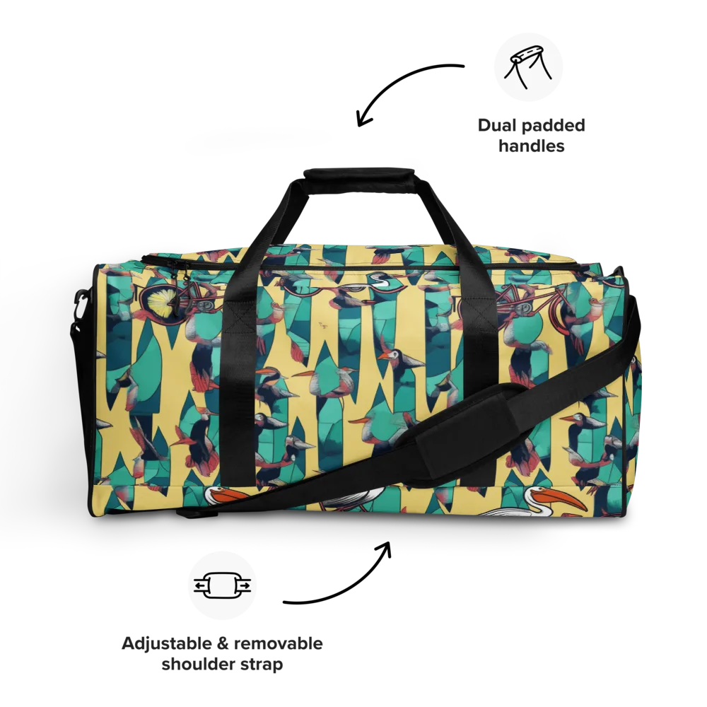 Teal Wings on Duffle Bag — Front