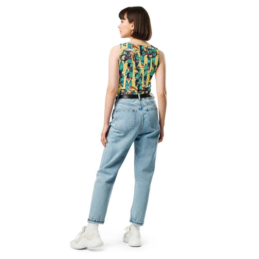 Teal Wings on Crop Top — Back
