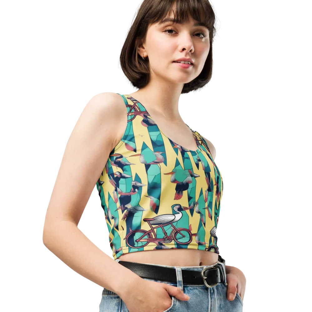 Teal Wings on Crop Top — Right Front