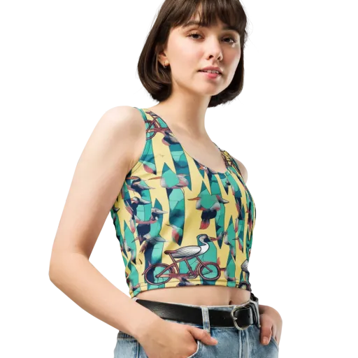 Teal Wings on a Crop Top