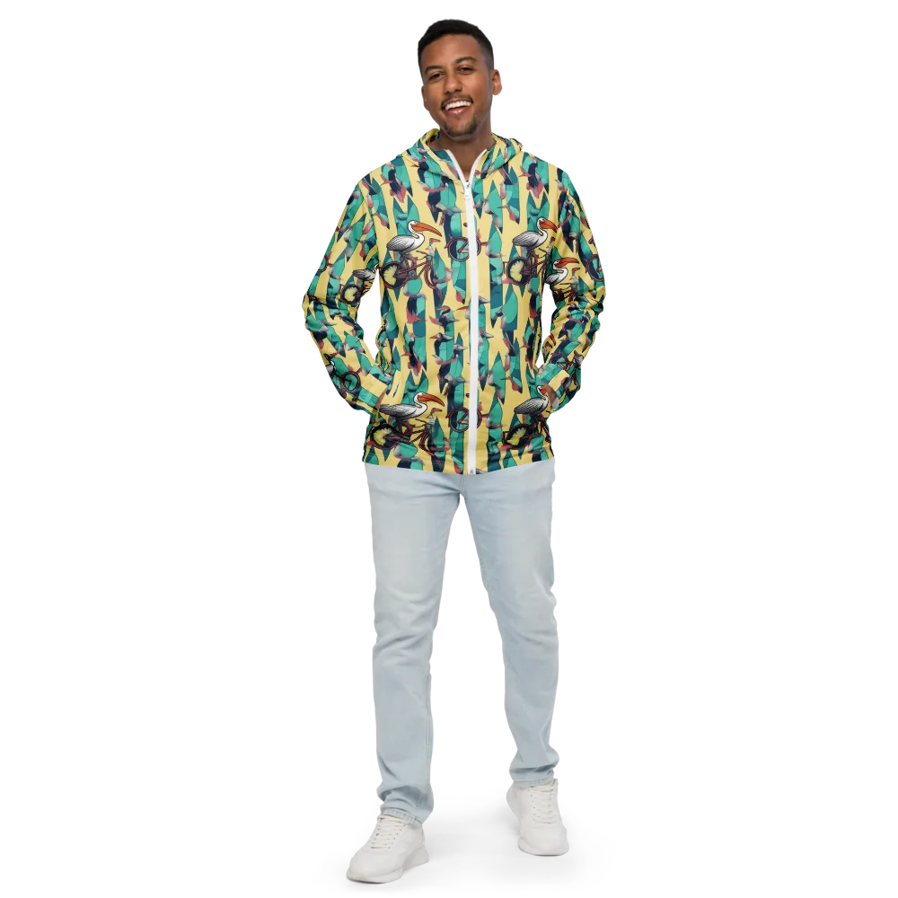 Teal Wings on Men's Windbreaker — Front