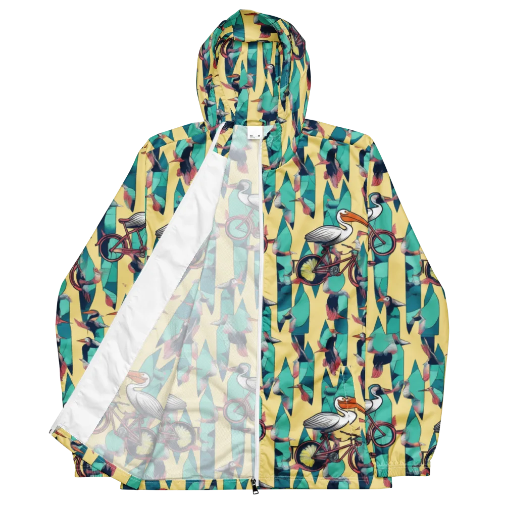 Teal Wings on Men's Windbreaker — Front