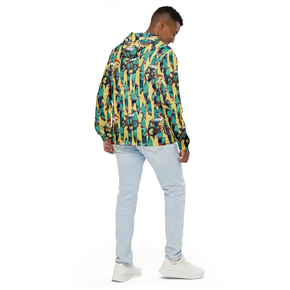 Teal Wings on Men's Windbreaker — Back