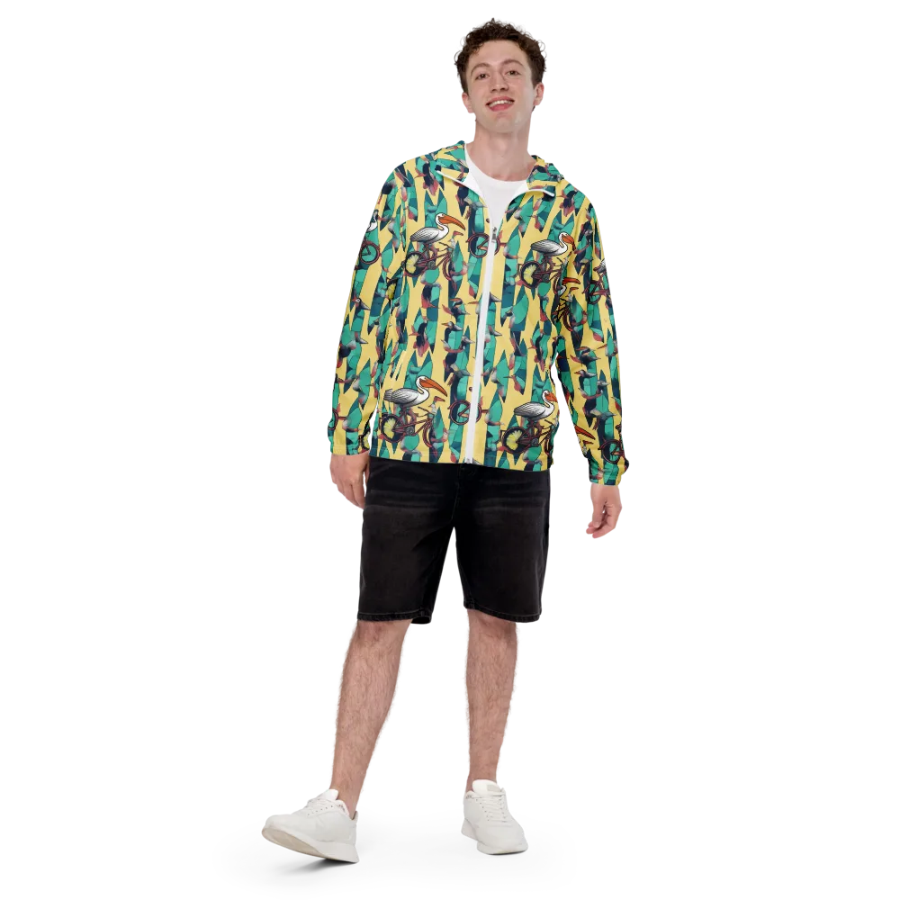 Teal Wings on Men's Windbreaker — Front