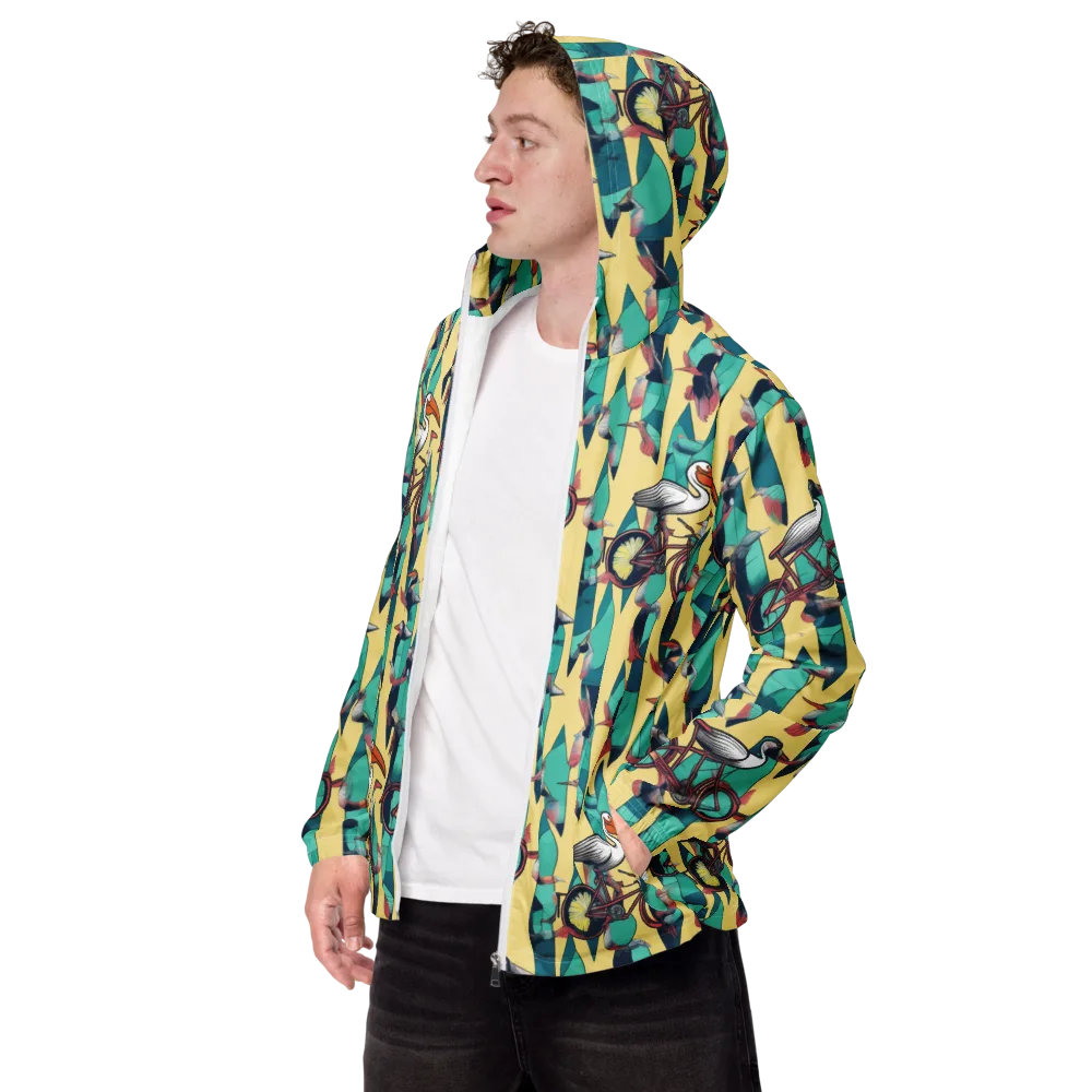 Teal Wings on Men's Windbreaker — Left Front