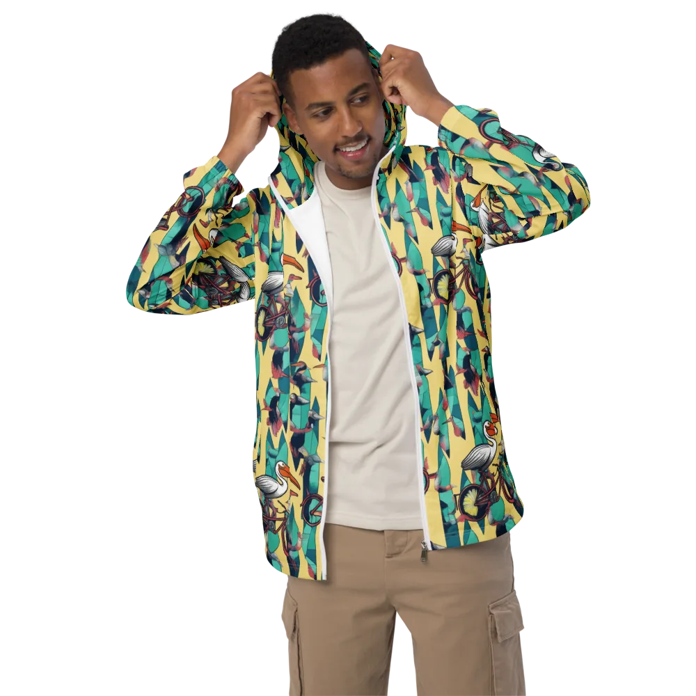 Teal Wings on Men's Windbreaker — Front