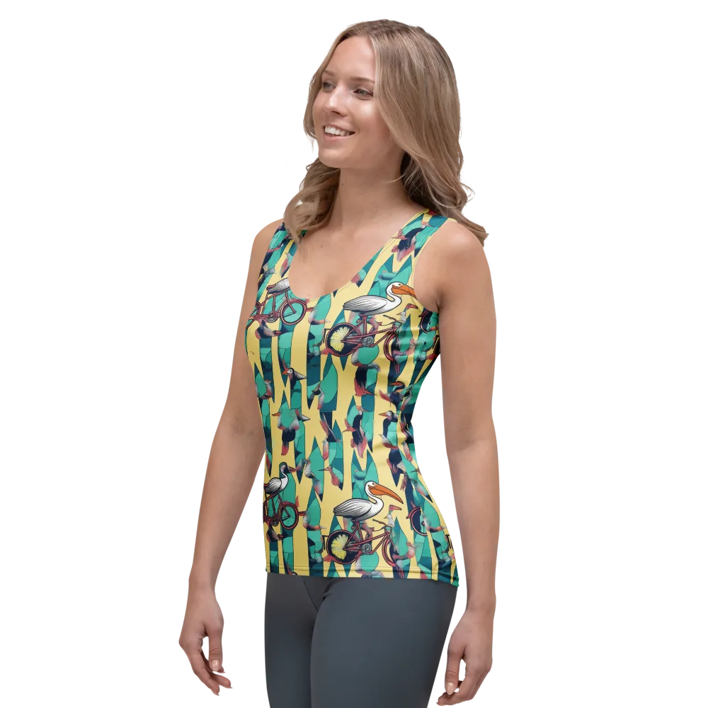 Teal Wings on Women's Tank Top — Left Front