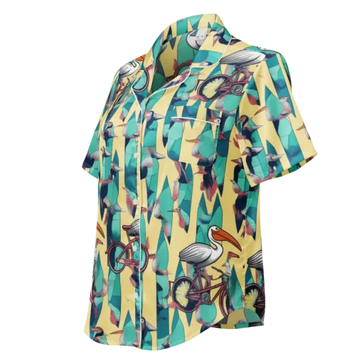 Teal Wings on a Women's Short Sleeve Pajama Top