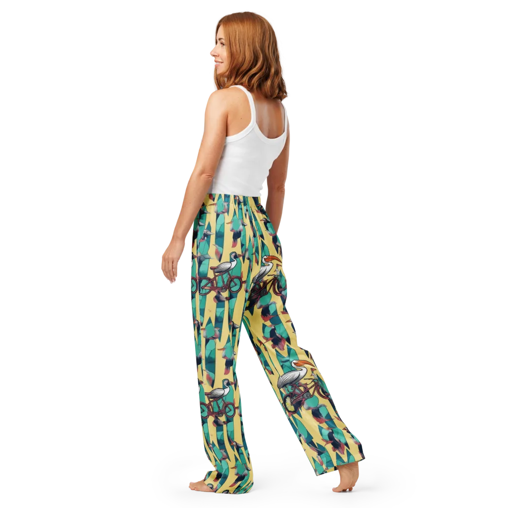 Teal Wings on Women's Pajama Pants — Back