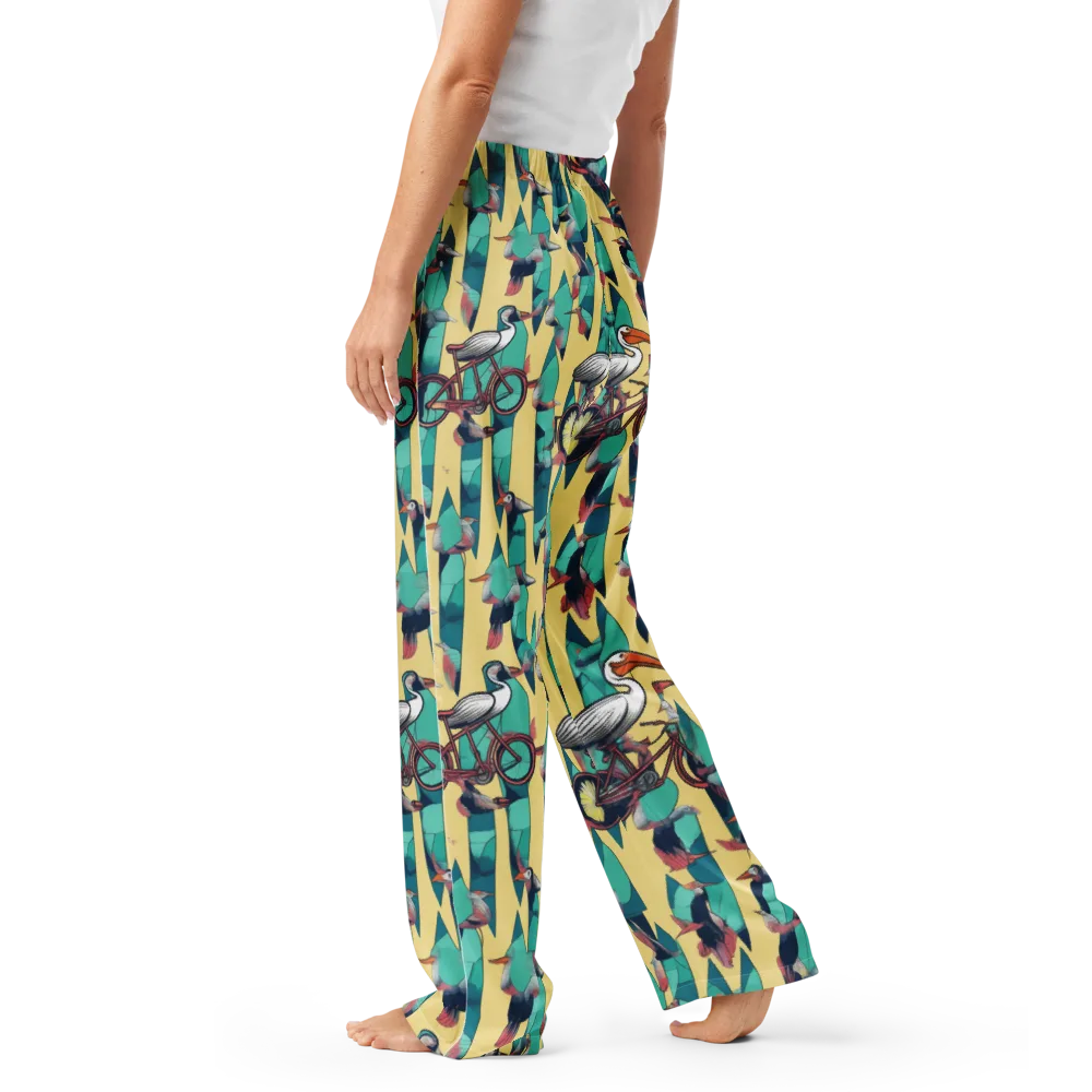 Teal Wings on Women's Pajama Pants — Left