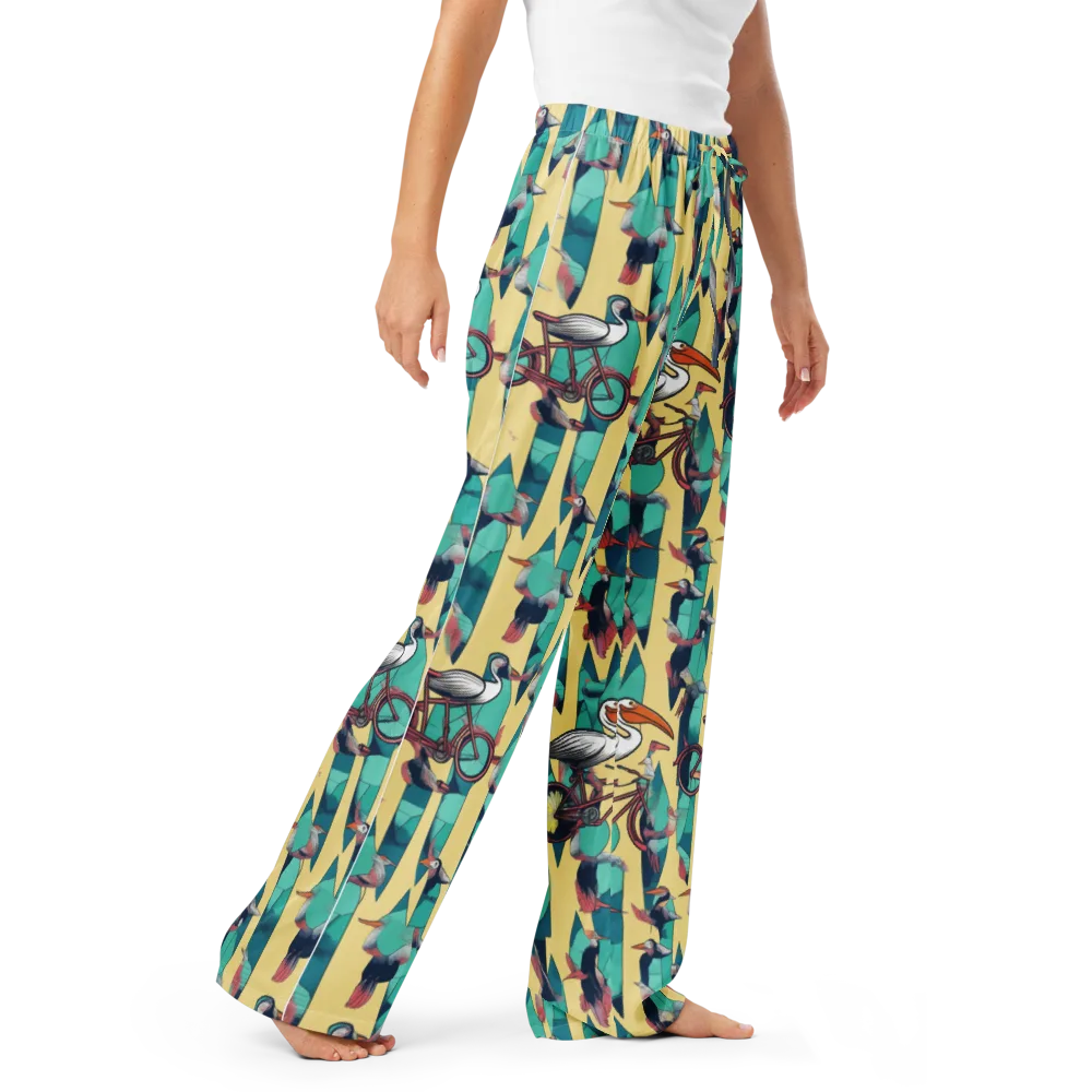 Teal Wings on Women's Pajama Pants — Right Front