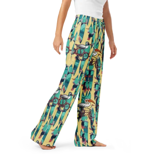 Teal Wings on a Women's Pajama Pants