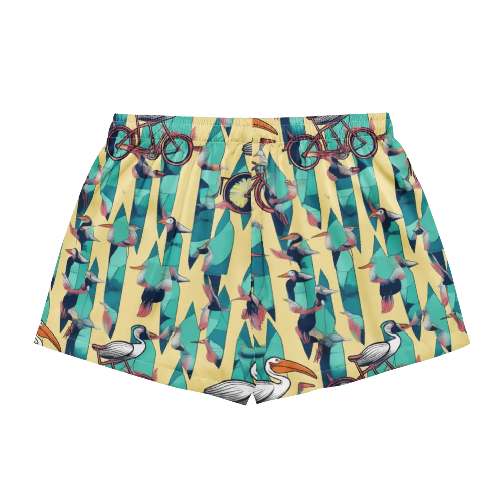 Teal Wings on Women's Pajama Shorts — Back