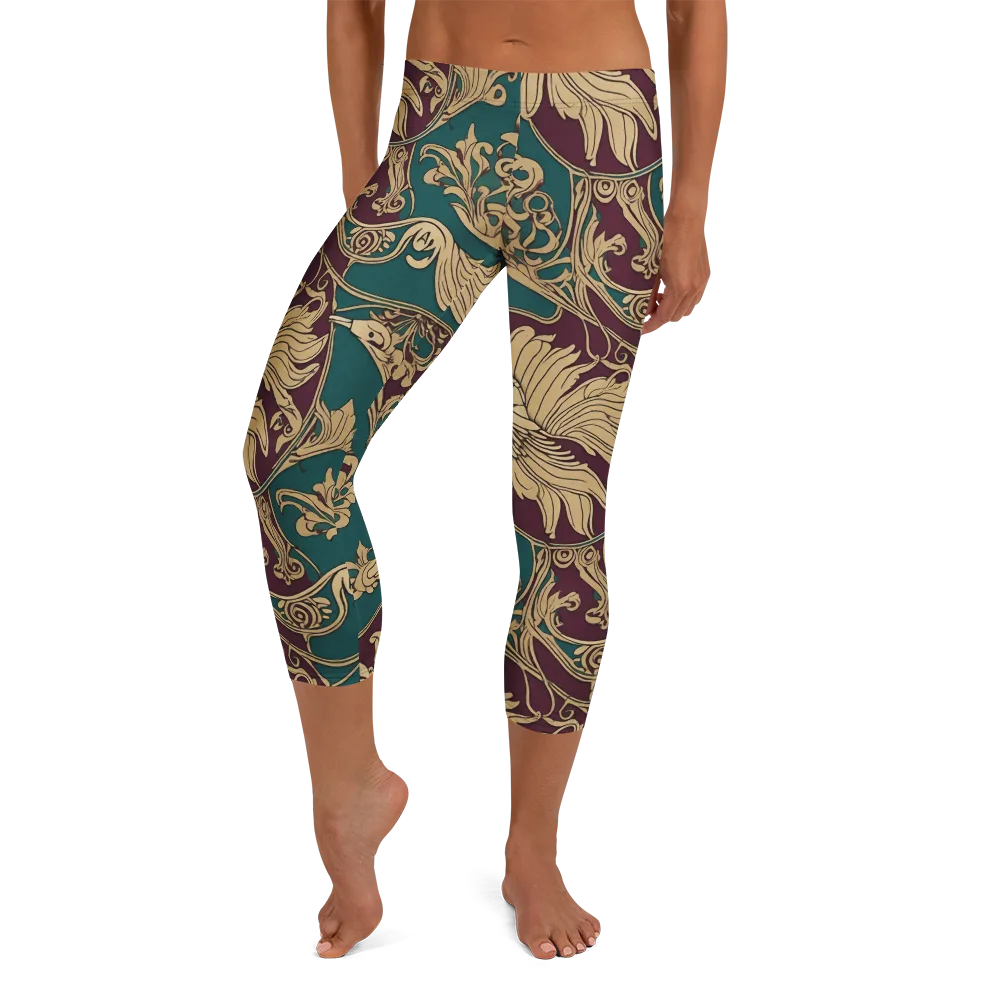Peacock Reliquary on Capri Leggings — Front