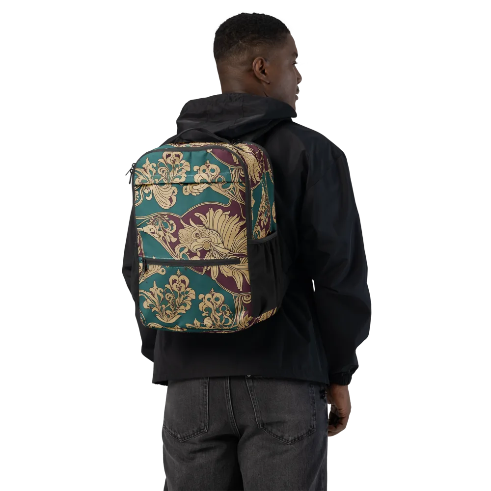 Peacock Reliquary on Utility Backpack — Back