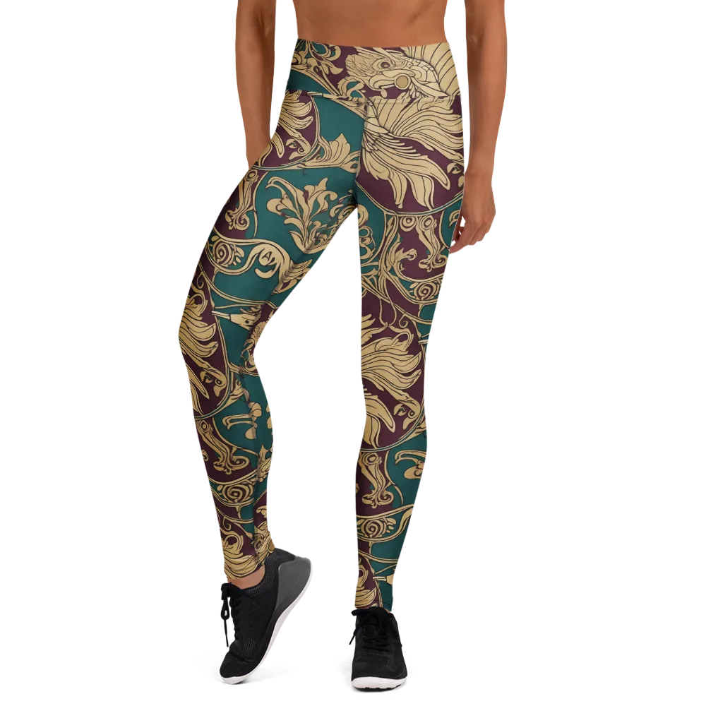 Peacock Reliquary on Yoga Leggings — Front