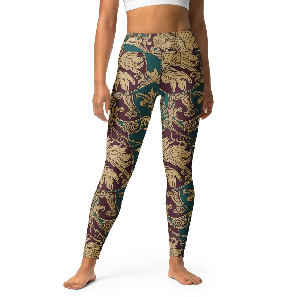 Peacock Reliquary on Yoga Leggings — Front