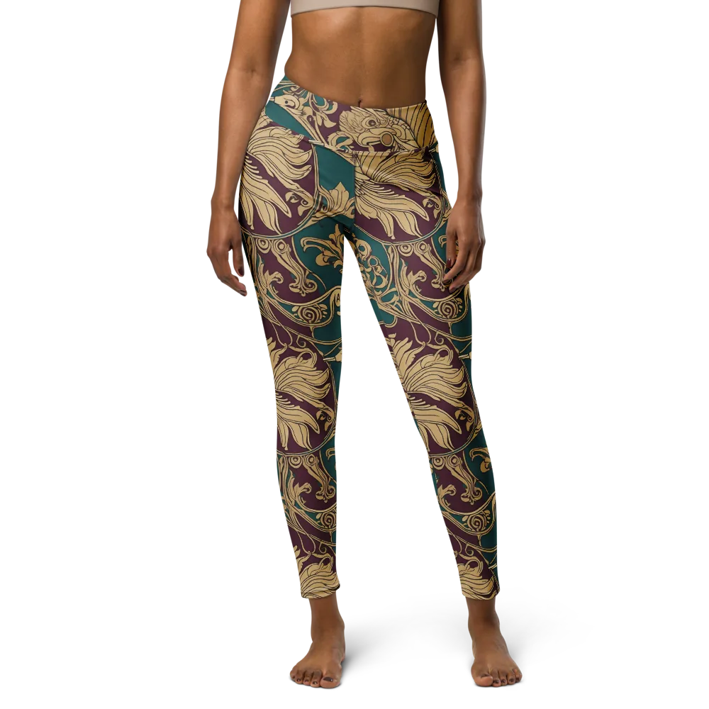 Peacock Reliquary on Yoga Leggings — Front