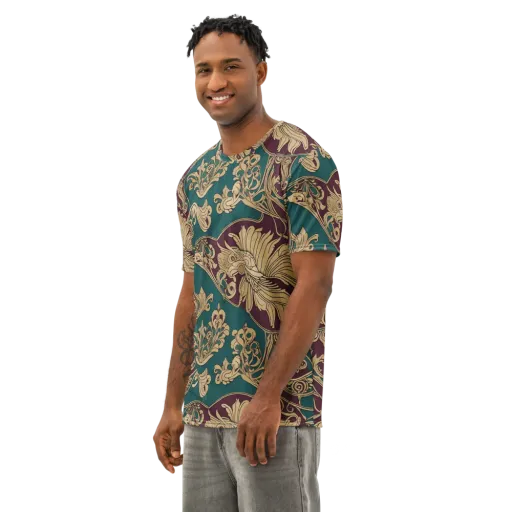 Peacock Reliquary on a Men's Cotton Crew Neck T-Shirt