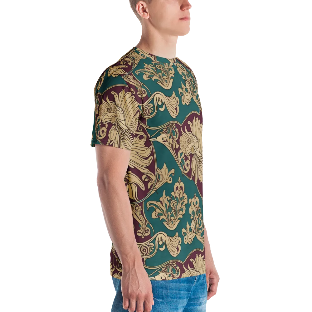 Peacock Reliquary on Men's Crew Neck T-Shirt — Right
