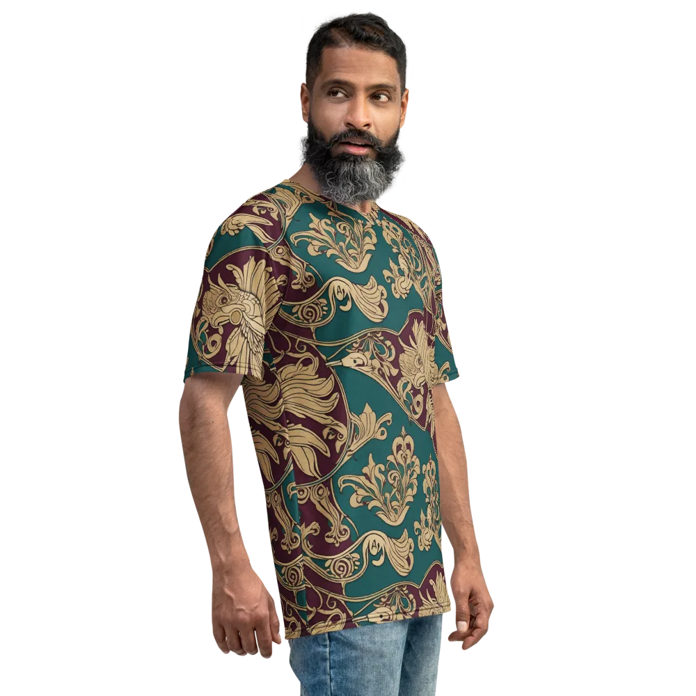 Peacock Reliquary on Men's Crew Neck T-Shirt — Right