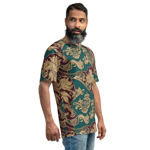 Peacock Reliquary on a Men's Crew Neck T-Shirt