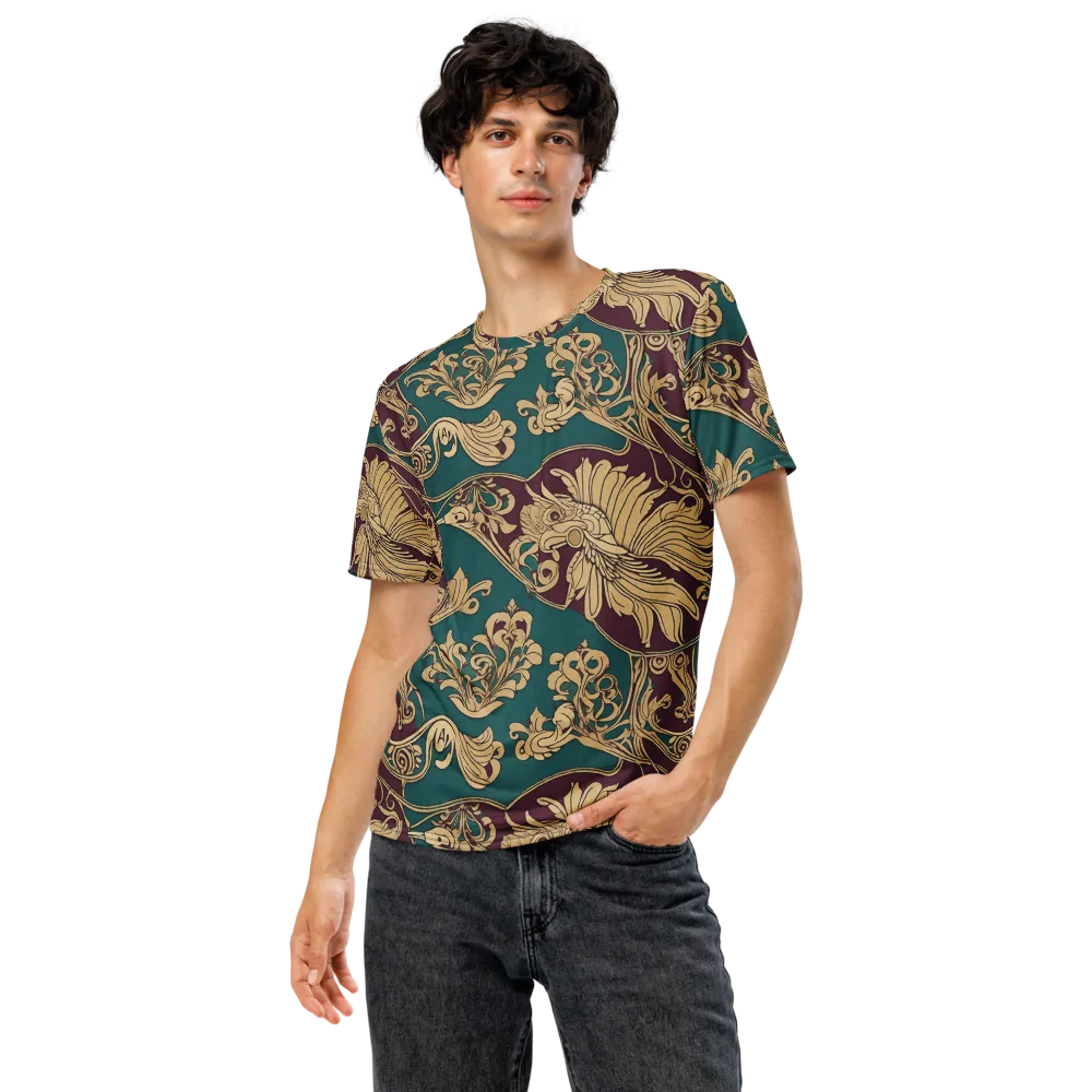 Peacock Reliquary on Men's Crew Neck T-Shirt — Front
