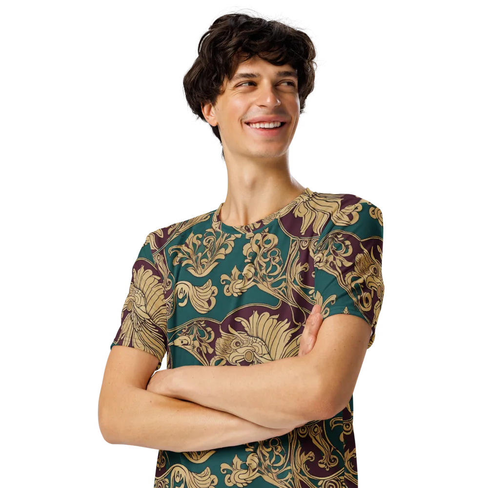 Peacock Reliquary on Men's Crew Neck T-Shirt — Left Front