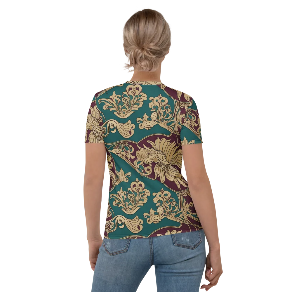 Peacock Reliquary on Women's Crew Neck T-Shirt — Back