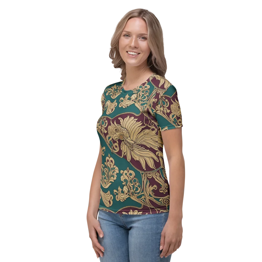 Peacock Reliquary on Women's Crew Neck T-Shirt — Left