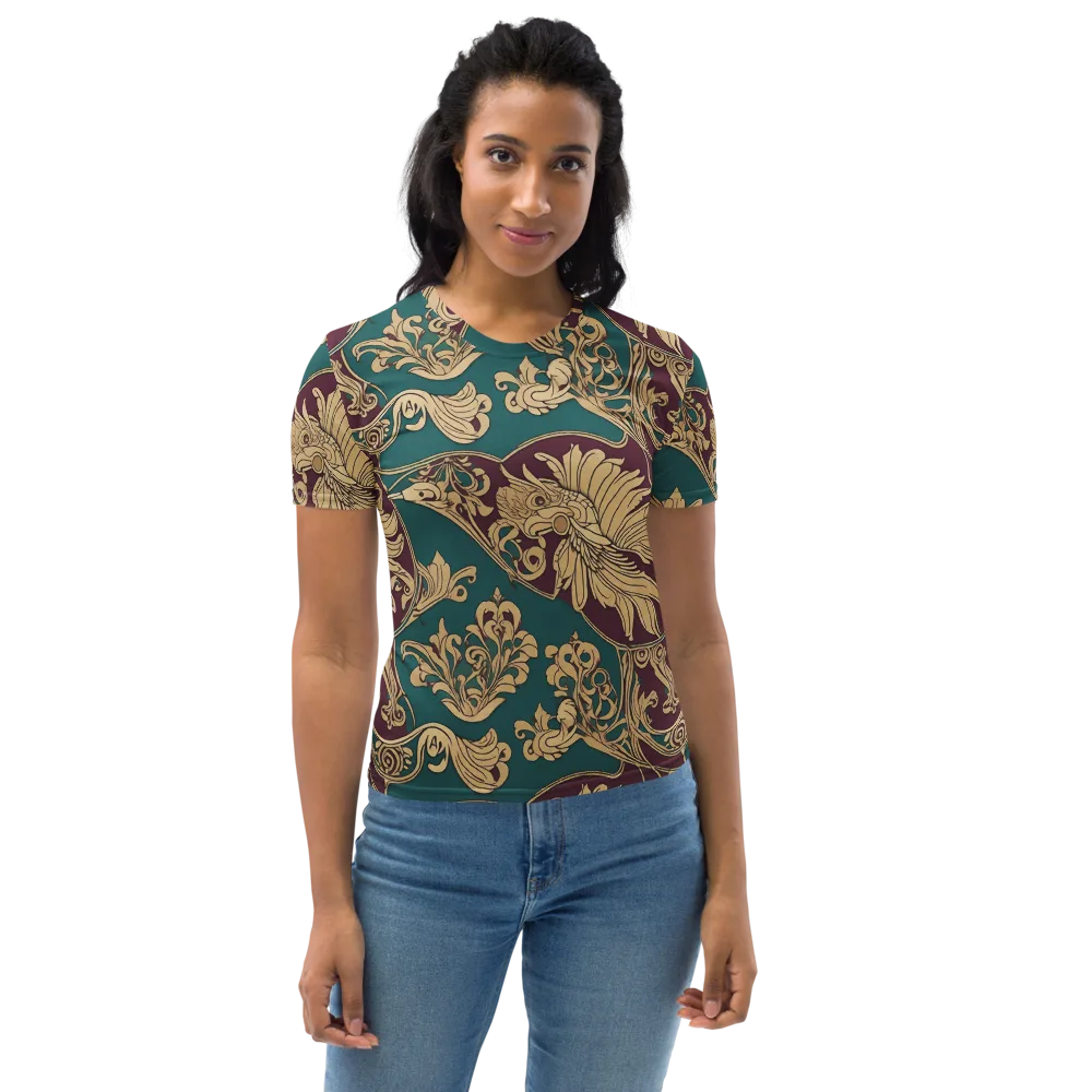 Peacock Reliquary on Women's Crew Neck T-Shirt — Front