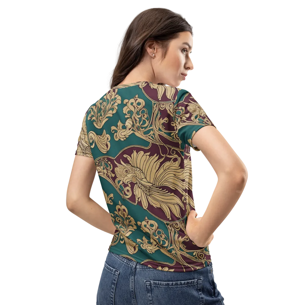 Peacock Reliquary on Women's Crew Neck T-Shirt — Back