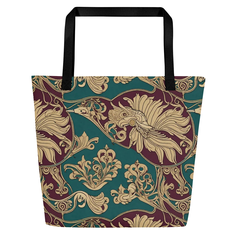 Peacock Reliquary on Large Tote Bag W/ Pocket — Front