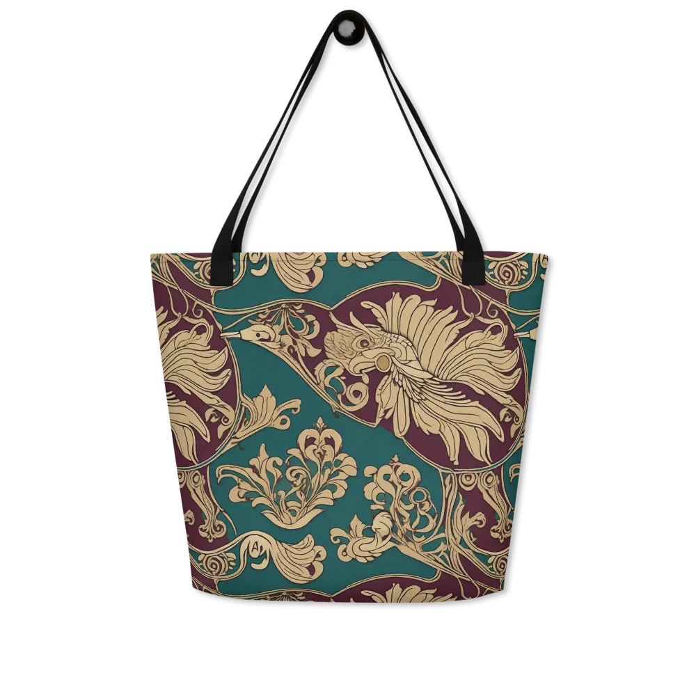 Peacock Reliquary on Large Tote Bag W/ Pocket — Front