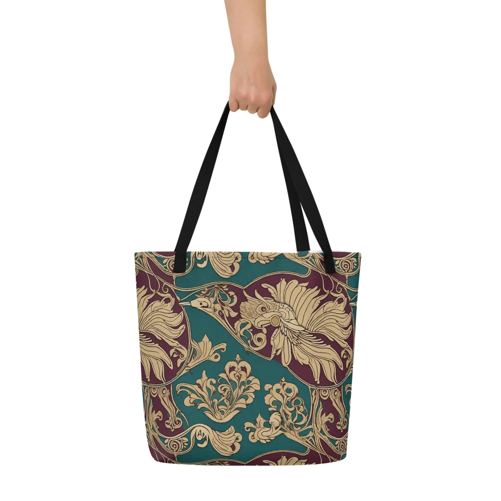 Peacock Reliquary on Large Tote Bag W/ Pocket — Front