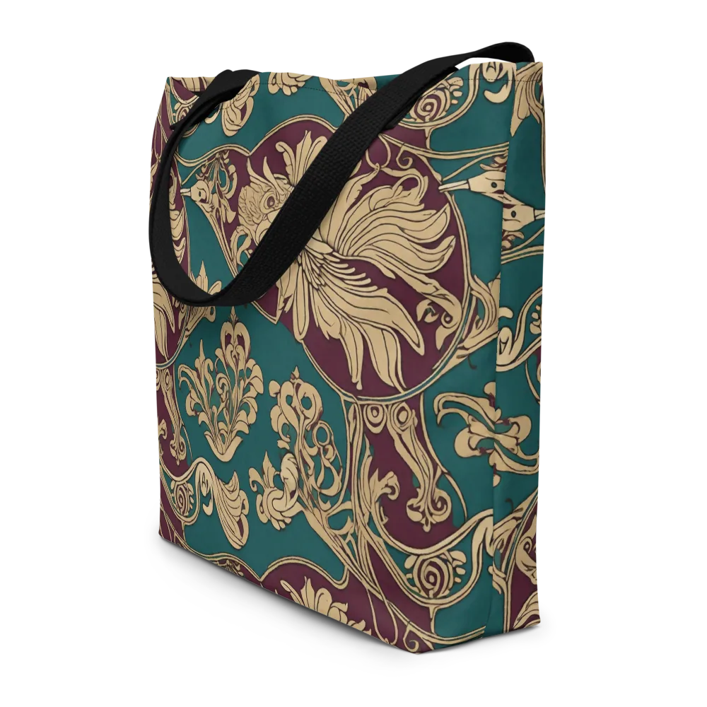 Peacock Reliquary on Large Tote Bag W/ Pocket — Front