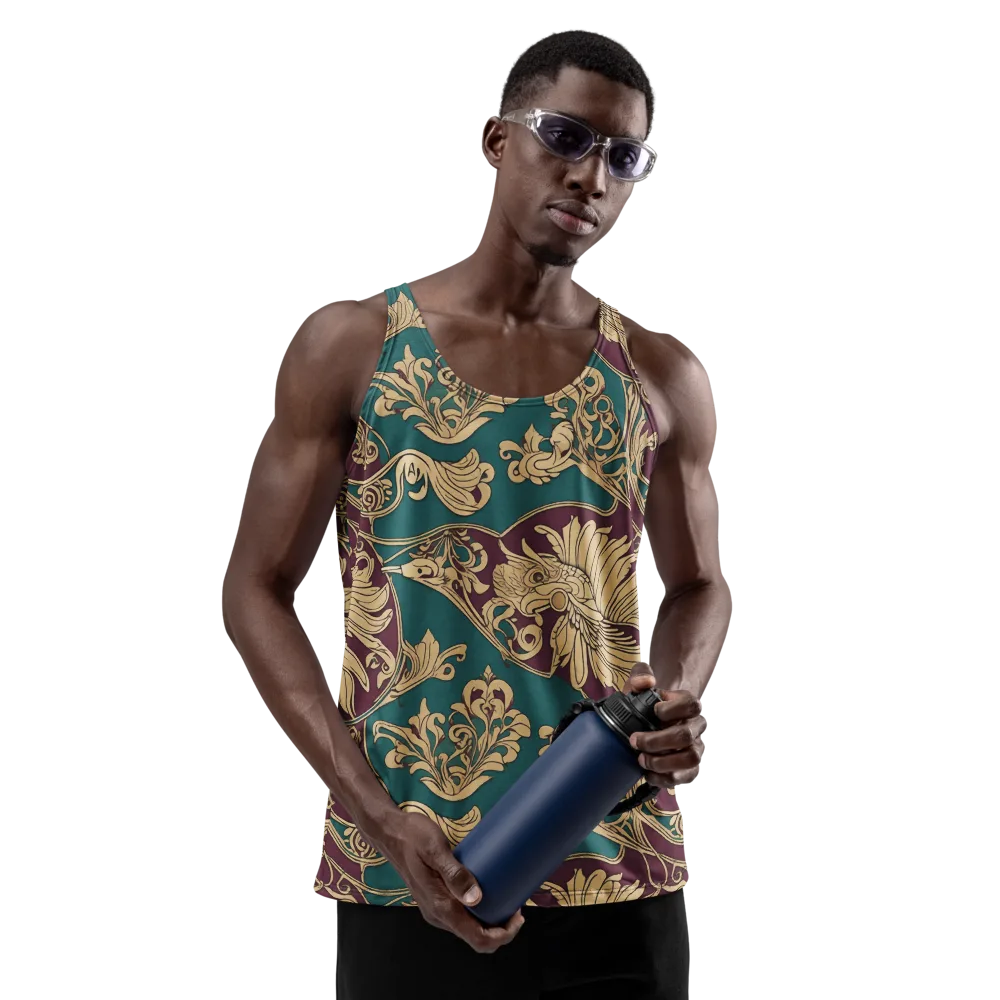 Peacock Reliquary on Men's Tank Top — Front