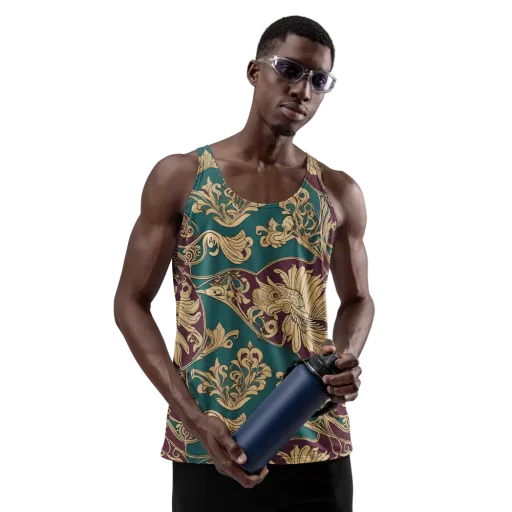 Peacock Reliquary on a Men's Tank Top
