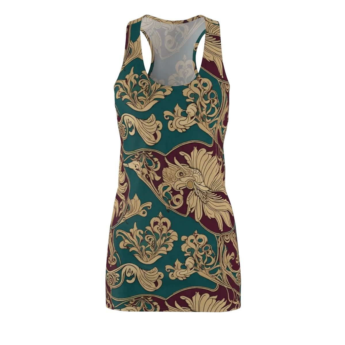 Peacock Reliquary on Racerback Dress — Front