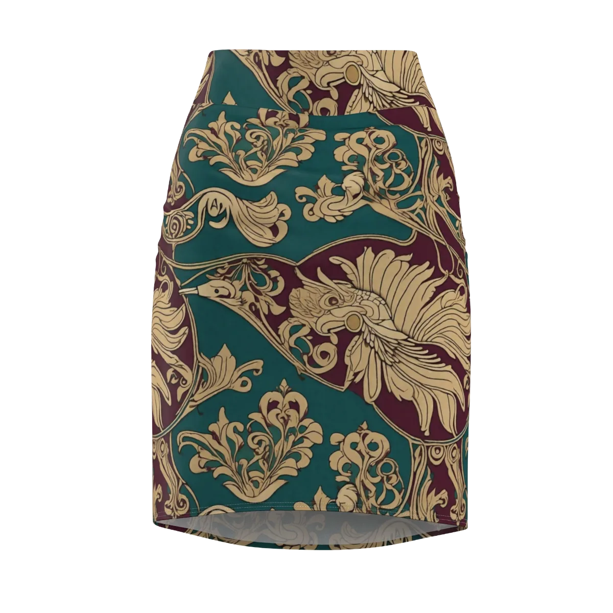 Peacock Reliquary on Pencil Skirt — Front